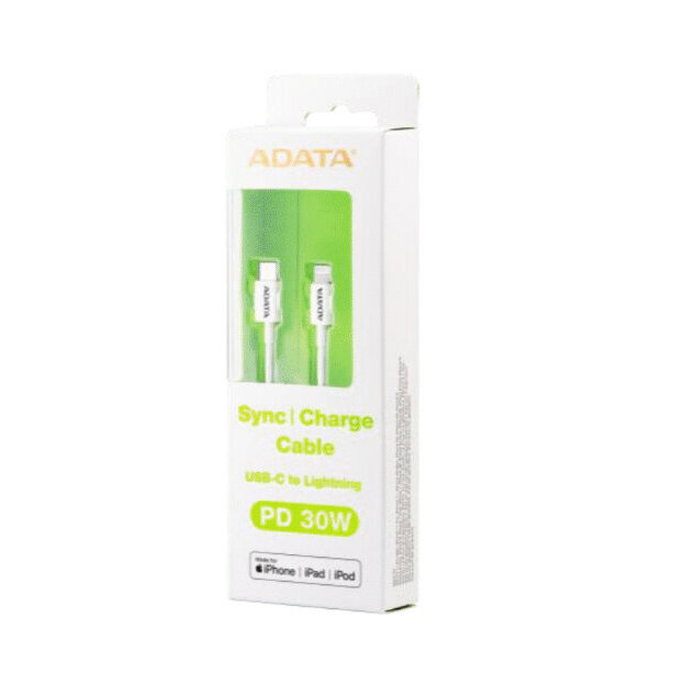 Cable Adata Lightning USB C Apple 1M Blanco (Amficpl-1M-Cwh)