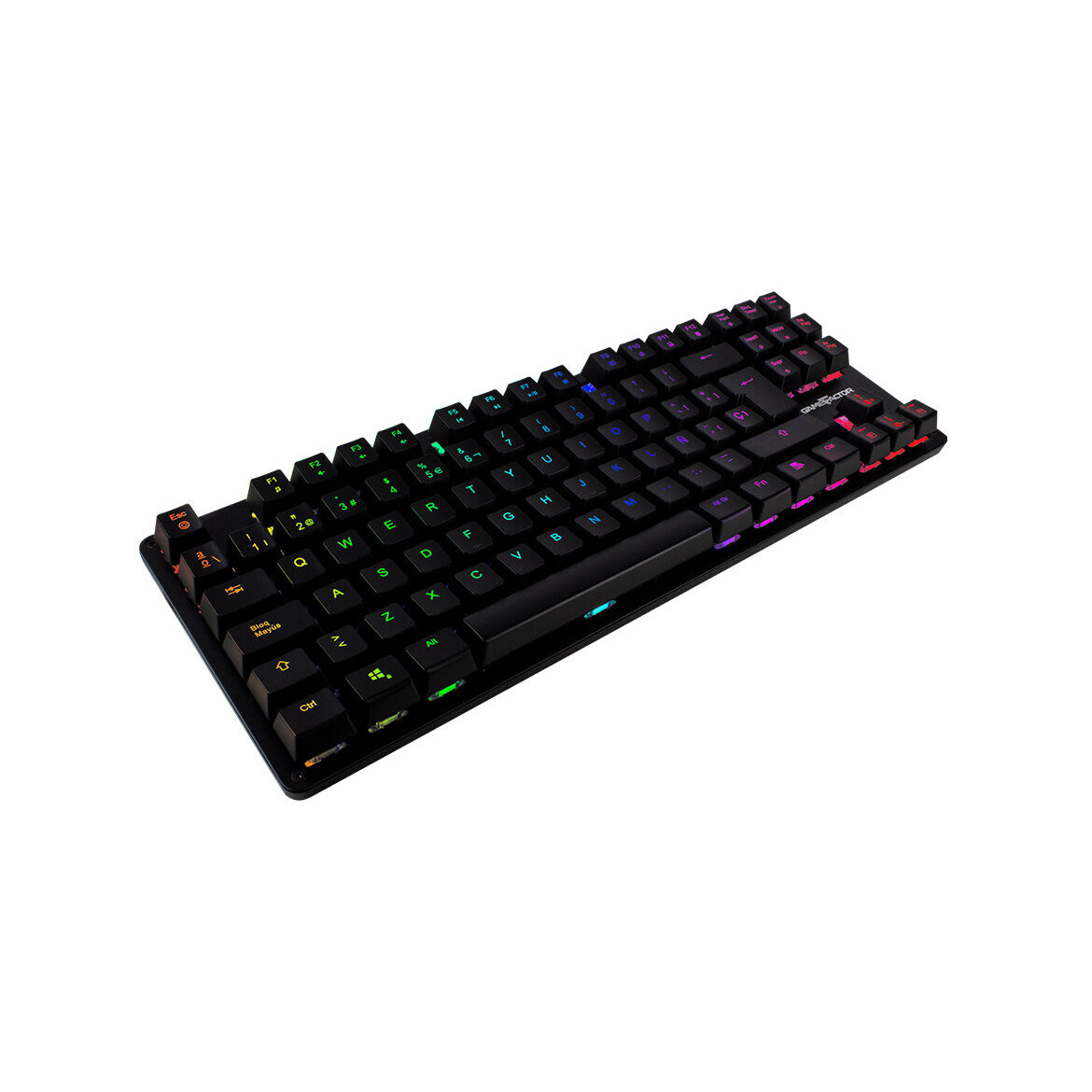 Teclado Gamer Mecanico Tkl Game Factor Kbg500 Rgb Tenkeyless Rojo