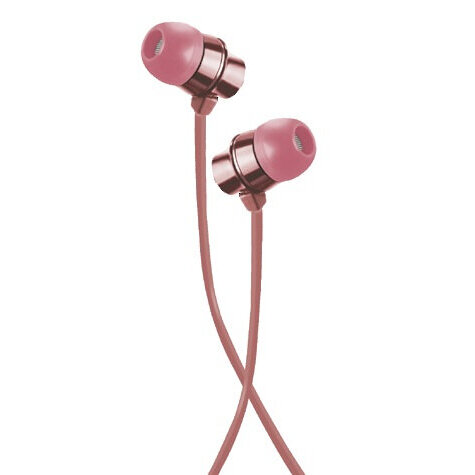 Audifonos Acteck In-Ear Con Microfono Metalicos Color Rosa Mb-02016