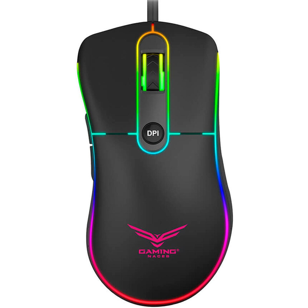 Mouse Gamer Usb Naceb Na-0933 Alambrico Juego 3200 Ajust Rainbow