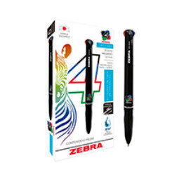 Bolígrafo Zebra 7941-06 Retráctil Multifuncional Punto Mediano 1Mm Negro Azul Rojo Verde 12 Piezas