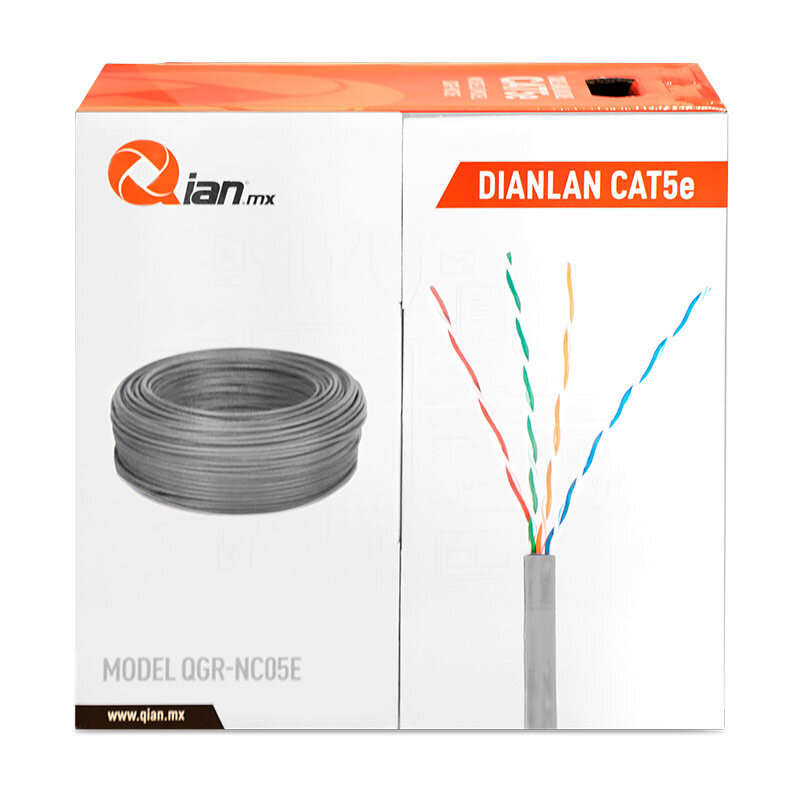 Bobina Cable Utp Cat5E Qian Qgr-Nc05E Gris 305 Mts