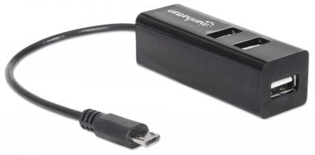 Lector Otg De Tarjetas Manhattan Microsd 3X Usb 2.0 Negro 406239