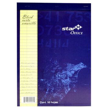 Block Estrella Carta Amariillo Raya 50 Hjs