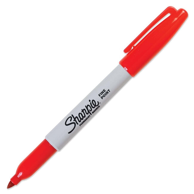 Marcador Sanford 30002 Sharpie Fino Rojo Permanente Pqte/12