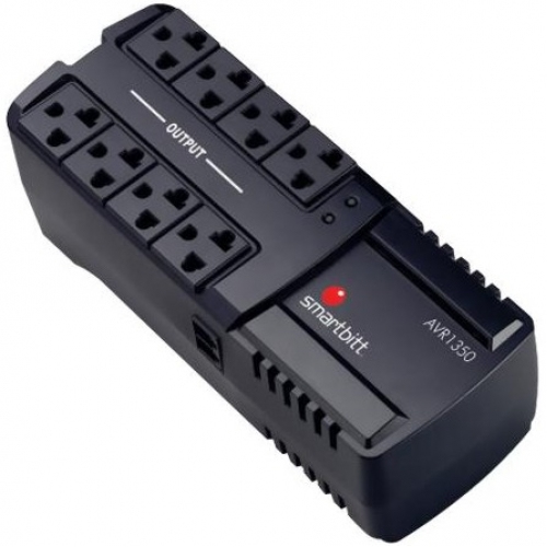 Regulador Smartbitt Sbavr1350 Negro Hogar Y Oficina 1350Va 675W