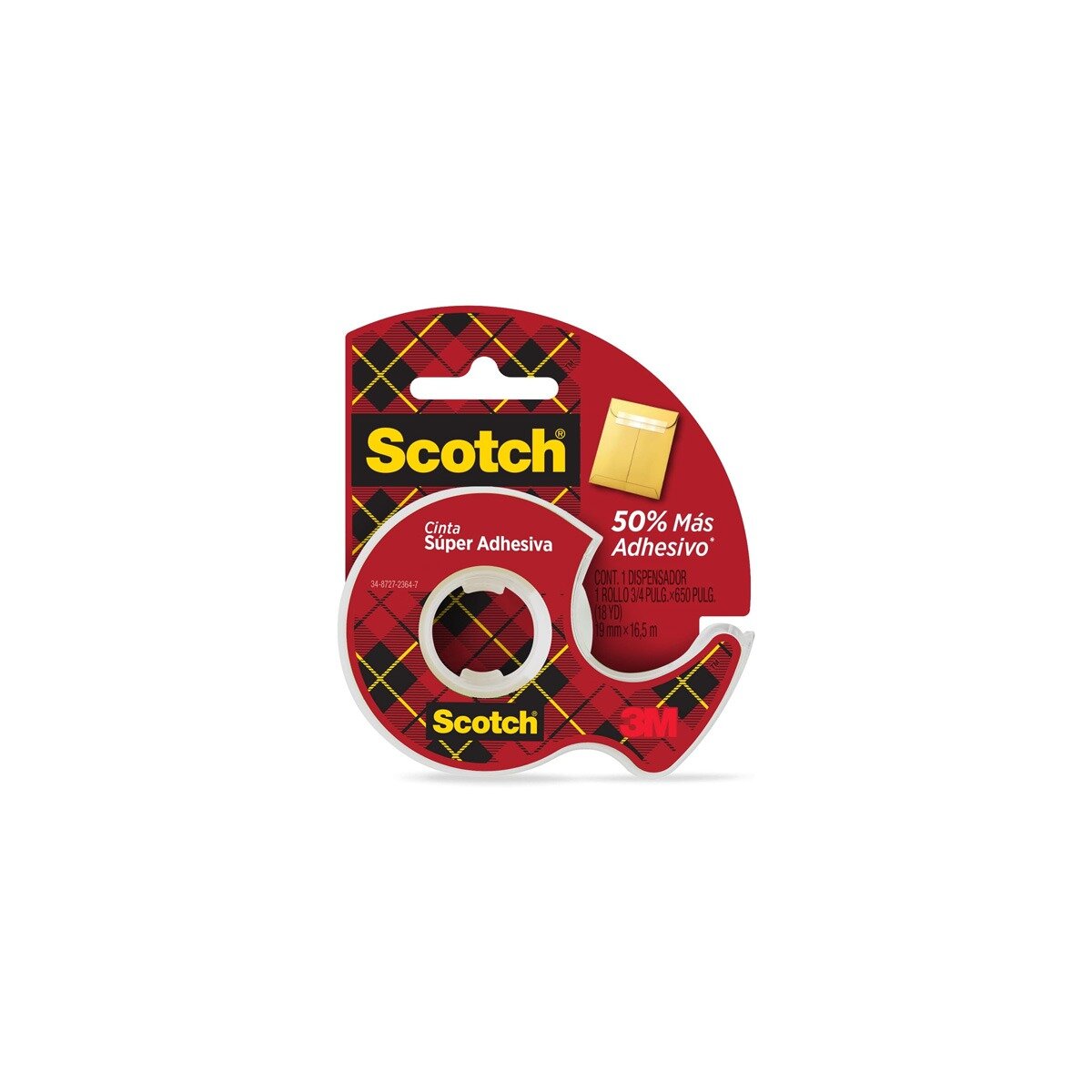 Cinta 3M Scotch Súper Adhesiva En Dispensador 19Mm X 16.5M 70007064168