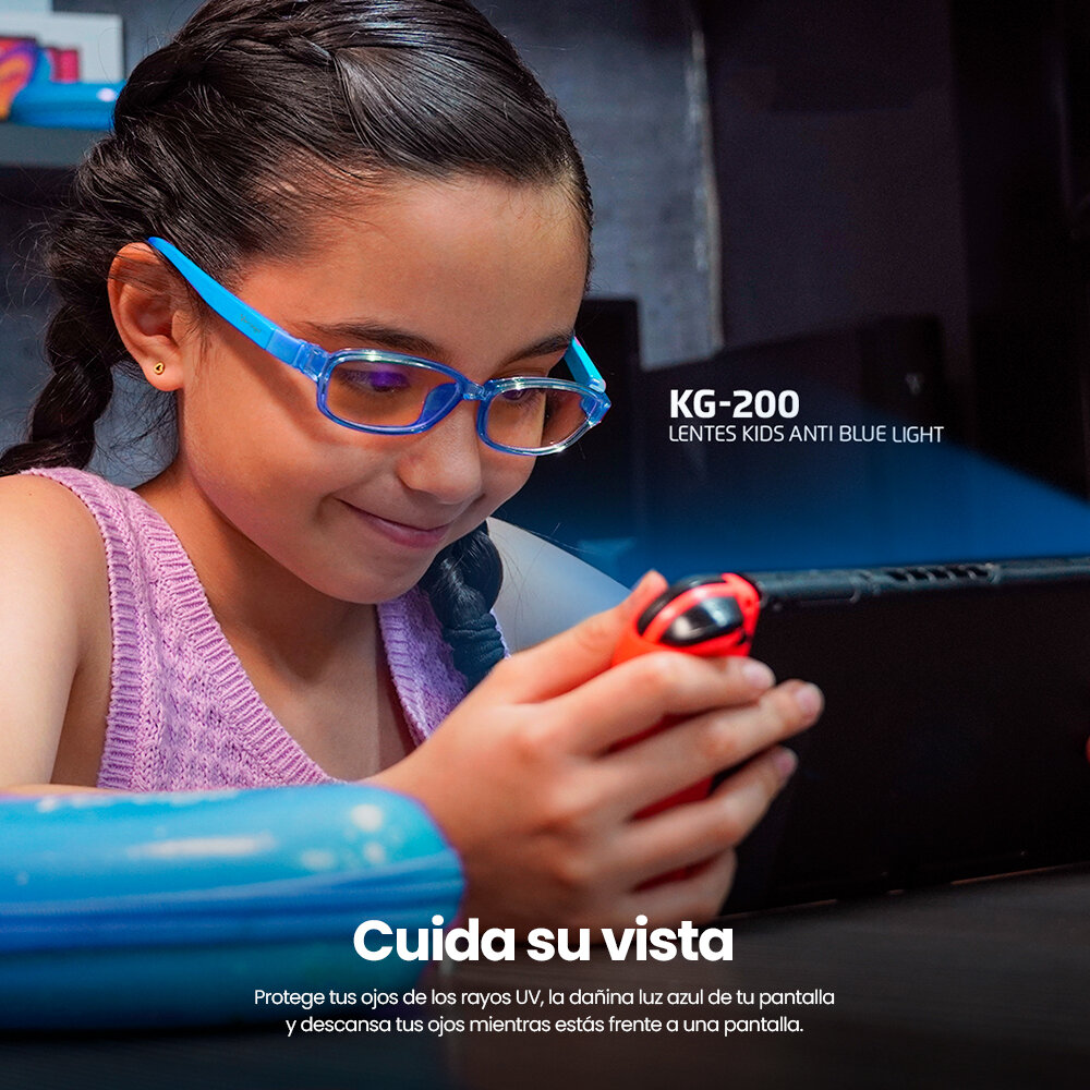 Lentes Para Pc/Tablet Vorago Kg-200 Kids Anti Blue Light Estuche Azul OPEN BOX A