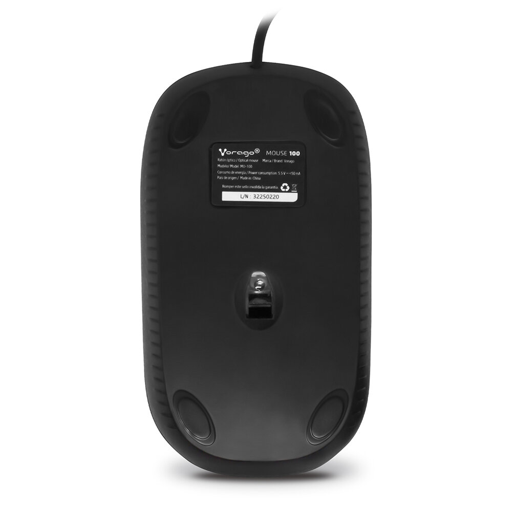 Mouse Vorago Mo-100 Negro Optico Alambrico Usb 800 / 1,200 Dpi
