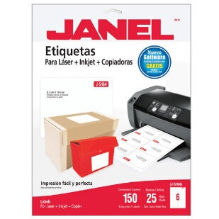 Etiqueta Janel 108 Carta Laser J5164 C/25Hjs De 6 Etiq.