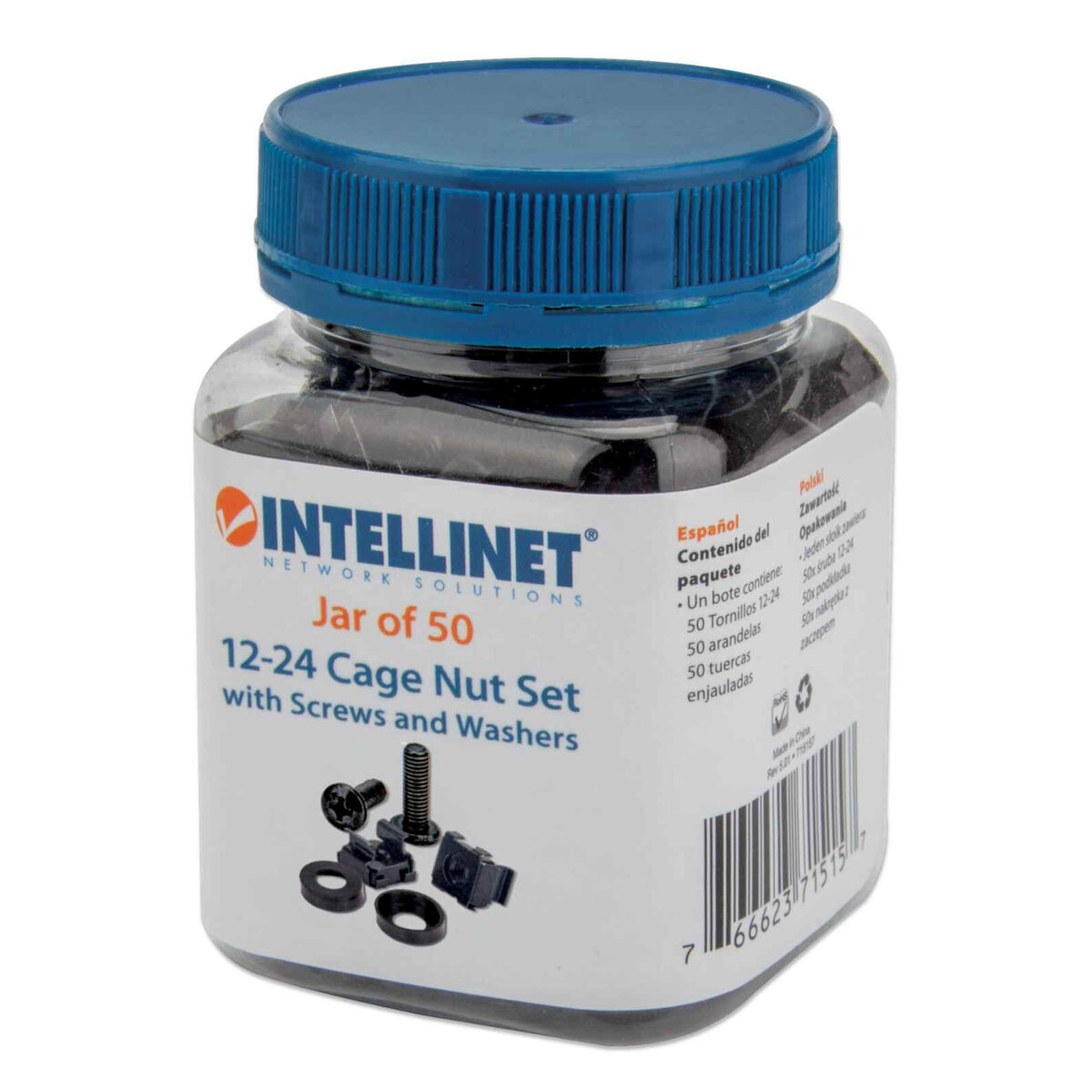 Bote De Tornilleria Intellinet Enjaulada 12-24 50 Piezas 715157