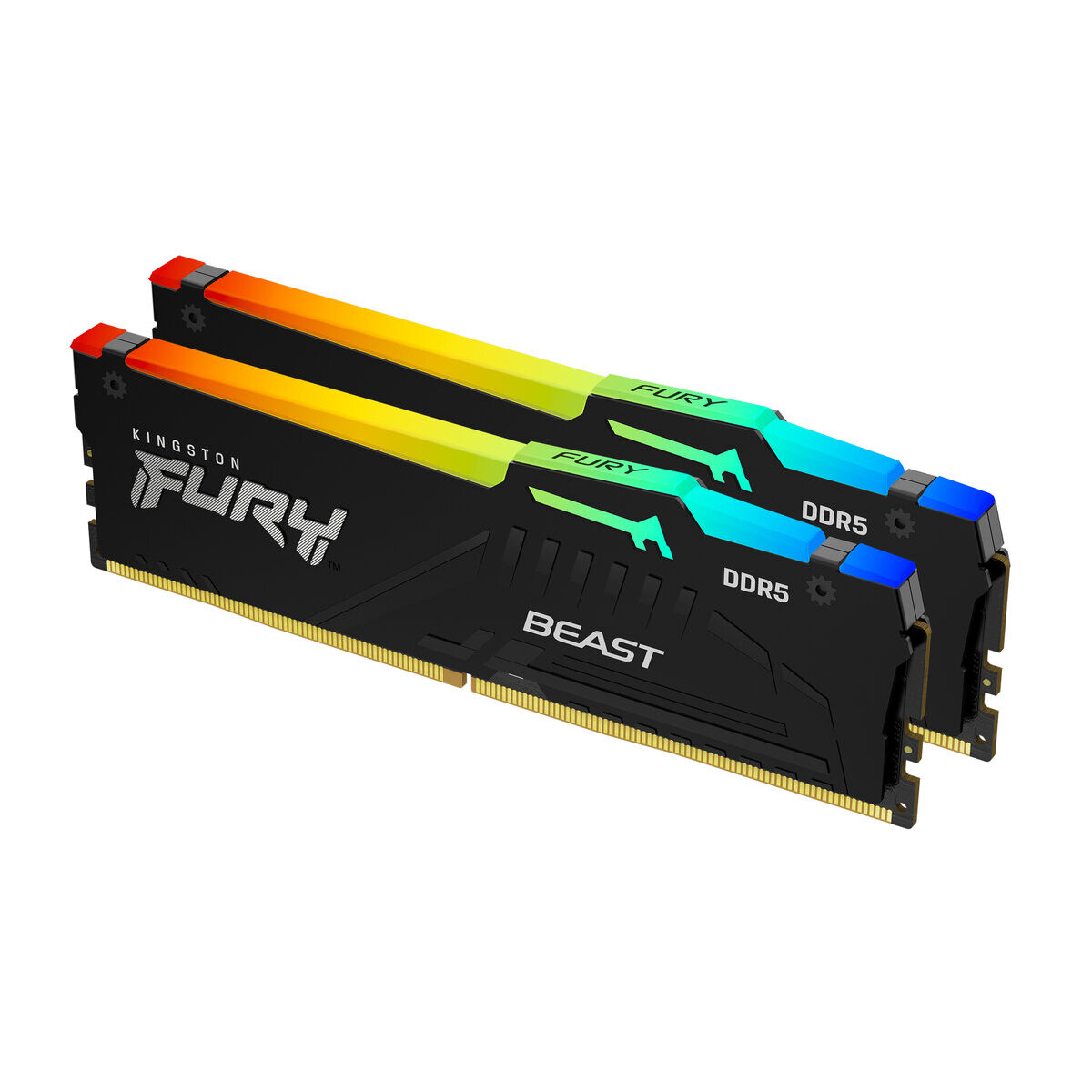 Kit Memoria Ram Kingston Fury Beast Rgb 16Gb 2X 8Gb Ddr5 6000Mhz Cl30 Expo Dimm Kf560C30Bbeak2-16