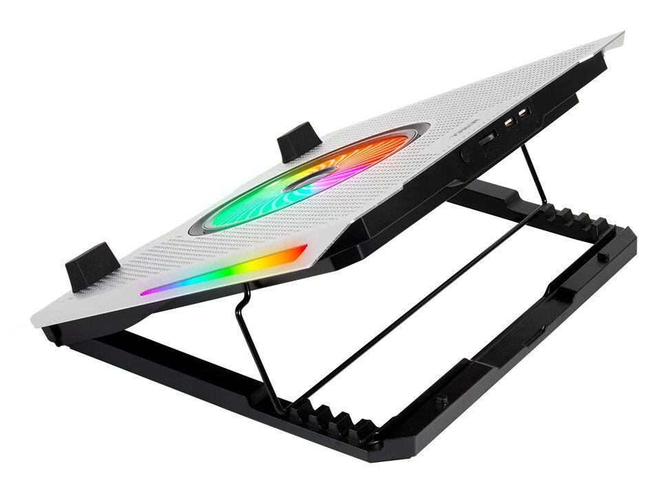 Base Enfriadora Acteck Ac-940764 Froost Epic Be670 Rgb Para Laptop 15.6" 1X Ventilador 2600Rpm Plata