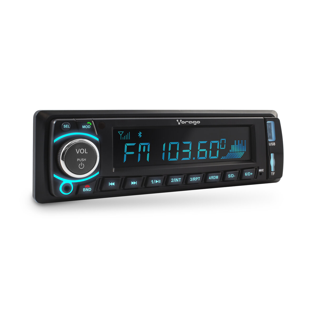 Autoestereo Vorago Car-200 4X45W Fm/Bt/Usb/Micsd/Aux/Rgb/Estereo
