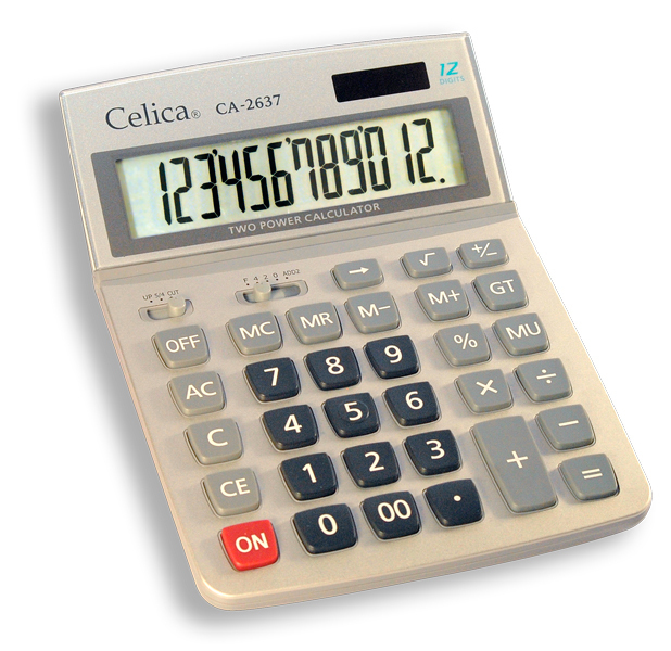 Calculadora Celica Mega Esc 12 Digitos Cubierta Metalica