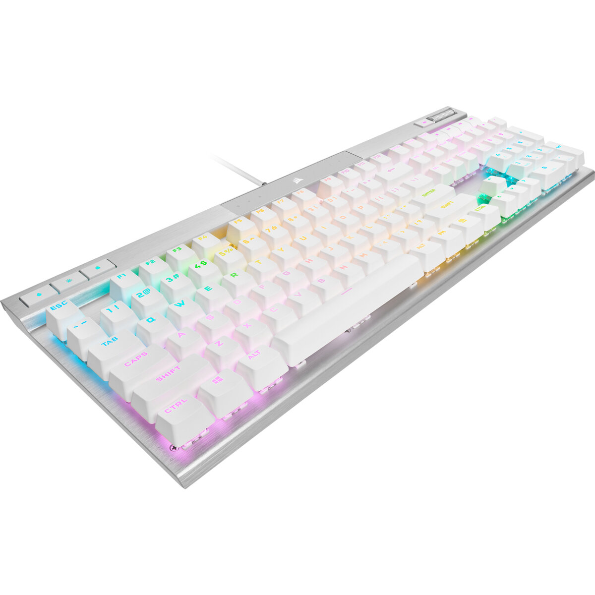Teclado Mécanico Gamer Corsair K70 Rgb Pro Switches Opx Inglés Alámbrico Blanco Ch-910951A-Na