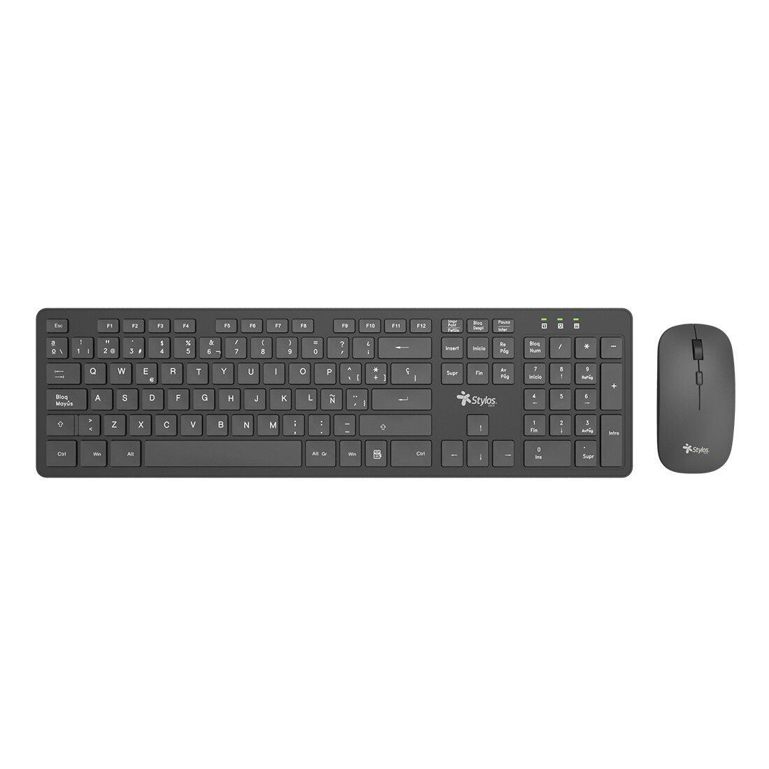 Kit Mouse Y Teclado Inalambrico Stylos Usb Español Negro Stpktm5B