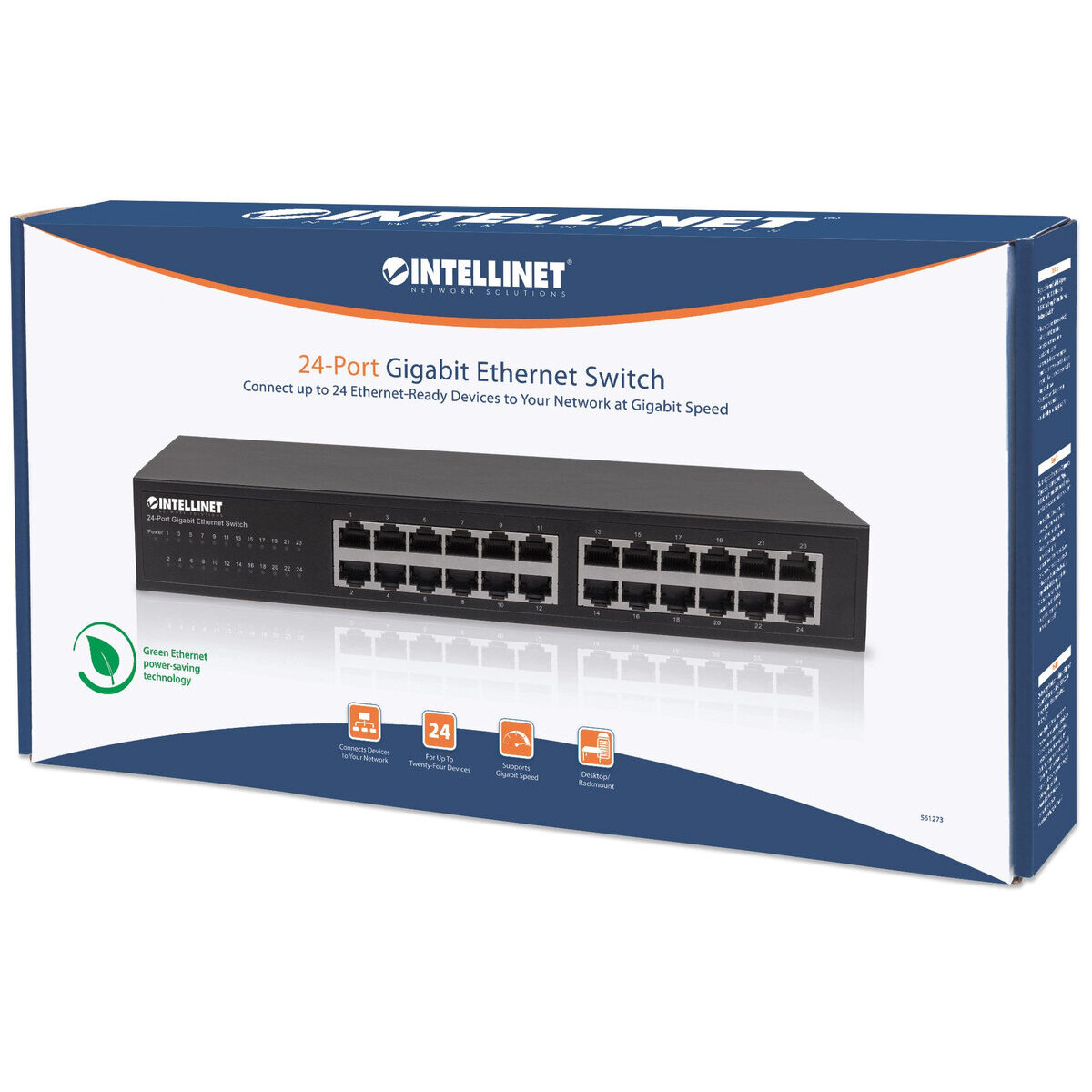 Switch Intellinet 561273 24 Rj-45 48 Gbit/S 16384 Entradas No Administrable Negro