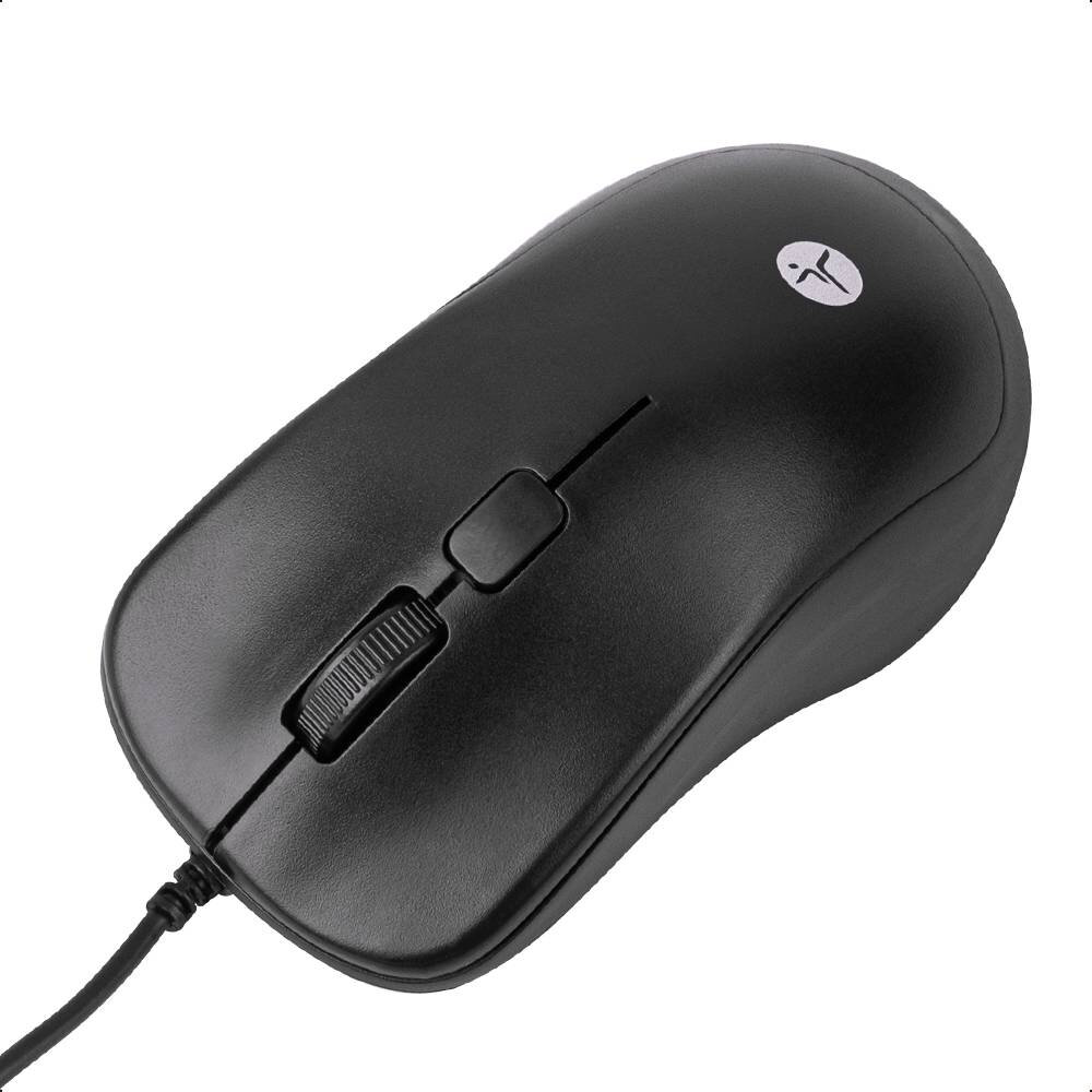 Mouse Óptico 1200Dpi Techzone 3 Botones Alámbrico Negro Tzacmoa01