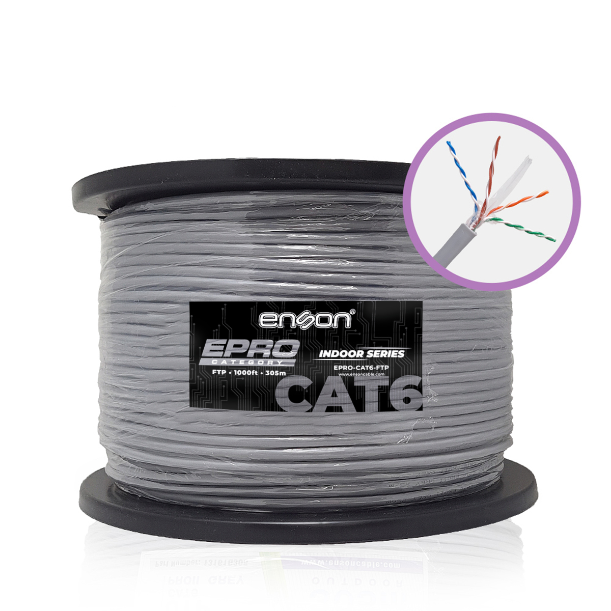 Bobina De Cable Utp Enson Cat6 23 Awg 305 Metros Epro-Cat6-Ftp