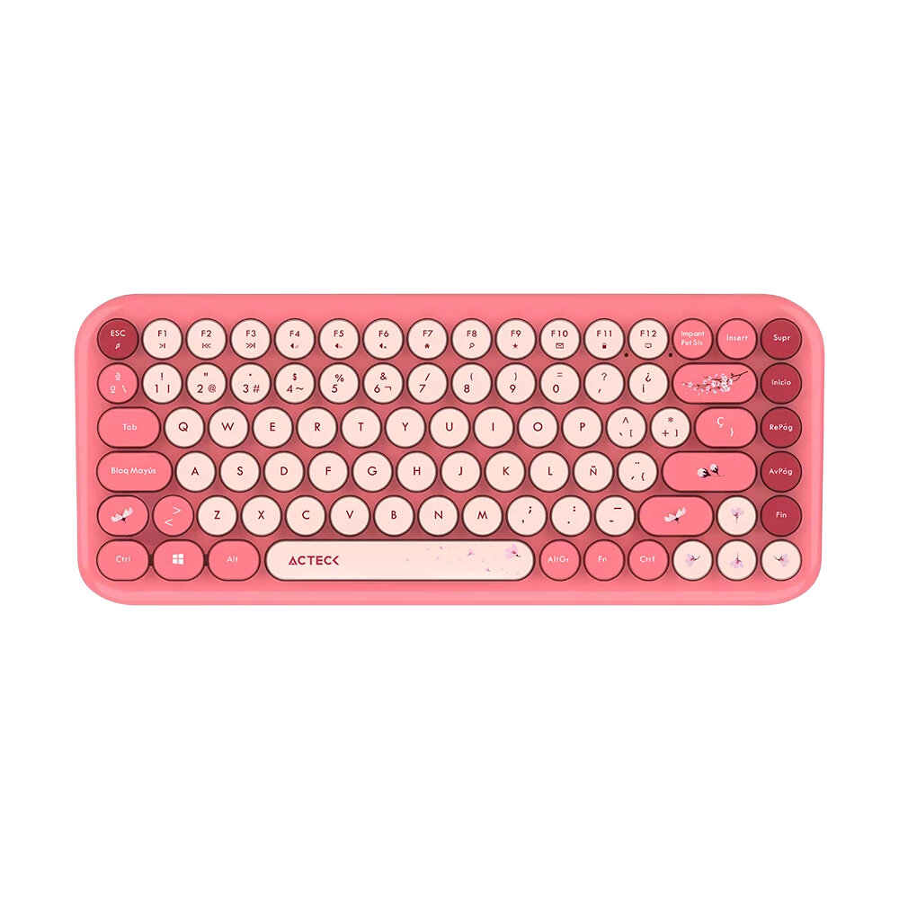 Kit Teclado Y Mouse Acteck Mk480 Creator Chic K-Colors 65% Inalambrico Rf Usb Rojo Ac-940245