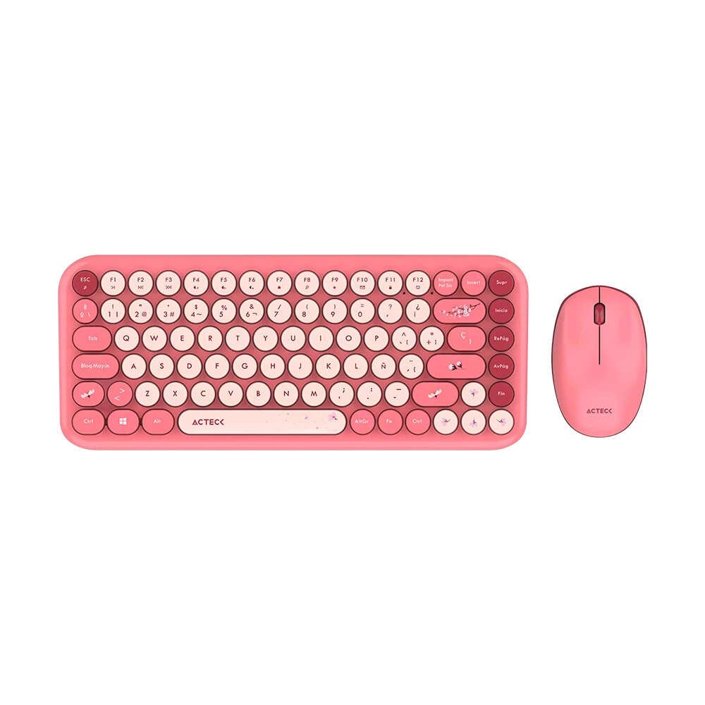 Kit Teclado Y Mouse Acteck Mk480 Creator Chic K-Colors 65% Inalambrico Rf Usb Rojo Ac-940245