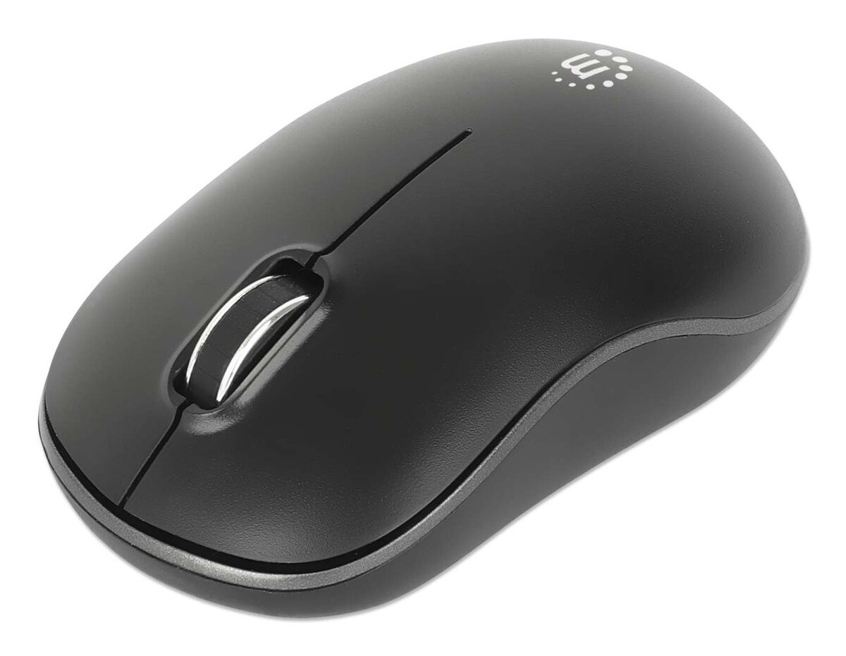 Mouse Manhattan Óptico 1200Dpi 3 Botones Inalambrico Usb-A Rf Negro 190374