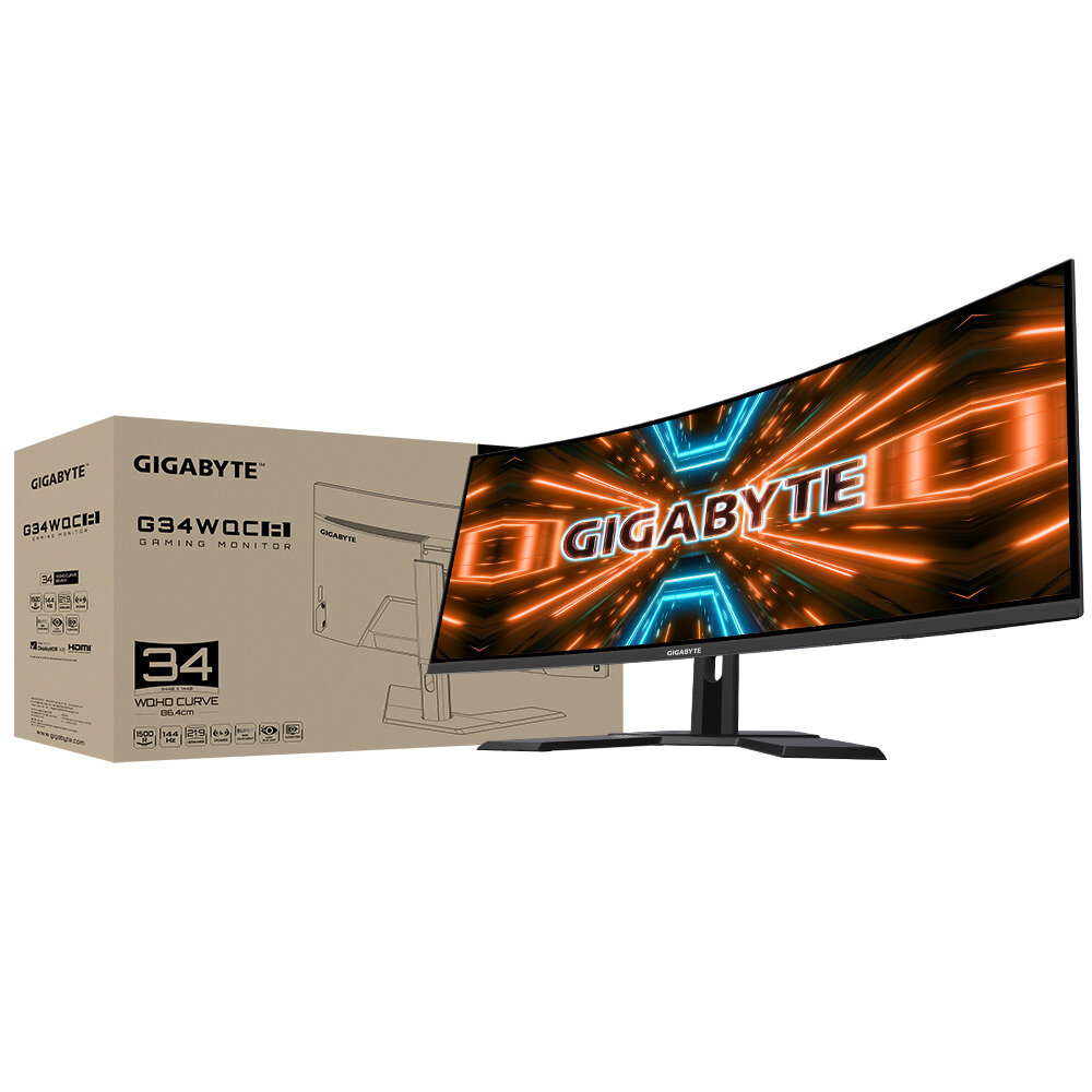 Monitor Gamer Curvo Gigabyte G34Wqc-A 34 Pulgadas Quad Hd 144Hz 1Ms Freesyn Prem Pro Hdmi OPEN BOX A