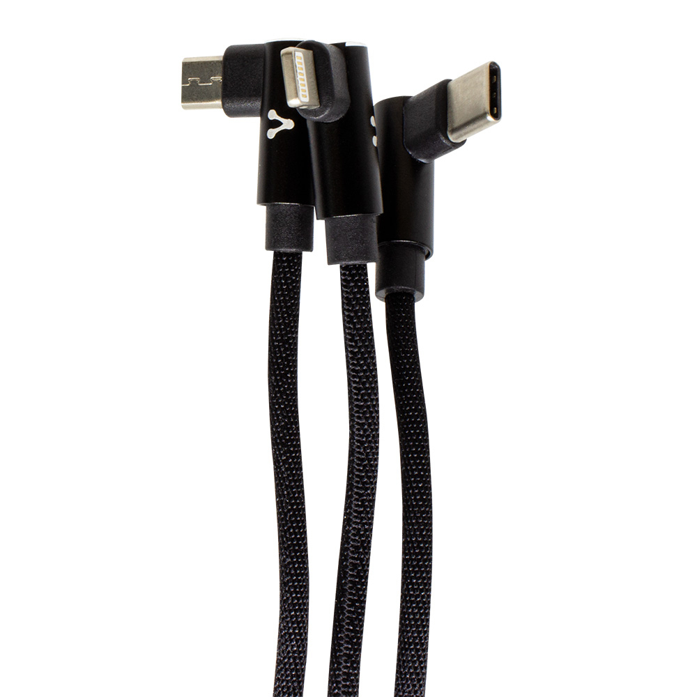 Cable Vorago Cab-308 Micro Usb/ Lightning/ Tipo C 2.4A Negro