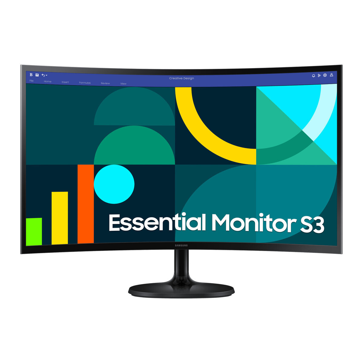 Monitor Curvo Samsung Essential S3 27" Fhd 100Hz 4Ms Vga Hdmi Negro Ls27D360Galxzx