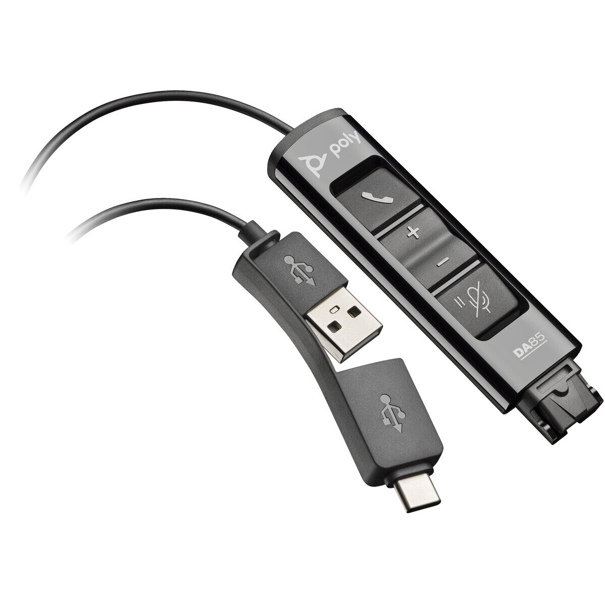 Adaptador De Audio Poly Da85 Usb-A Y Usb-C A Qd 4 Pin Negro 786C7Aa