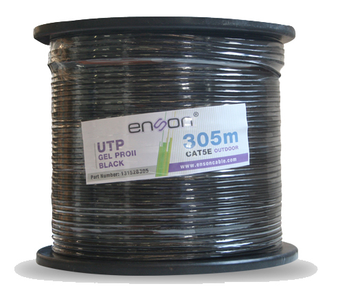 Bobina De Cable Utp Enson Pro-Ii Cat5E 24 Awg 305 Metros Negro 13152B305