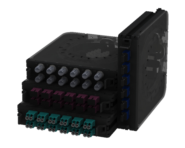 Adaptadores De Fibra Óptica Belden Lc Dúplex Os2 12X Piezas Negro Fcsx12Ldfs