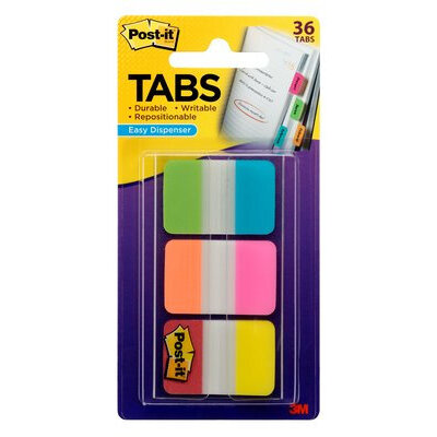 Banderitas 3M Adhesivas Rigidas Colores Brillantes 2.5X3.8Cm C/36 Tabs