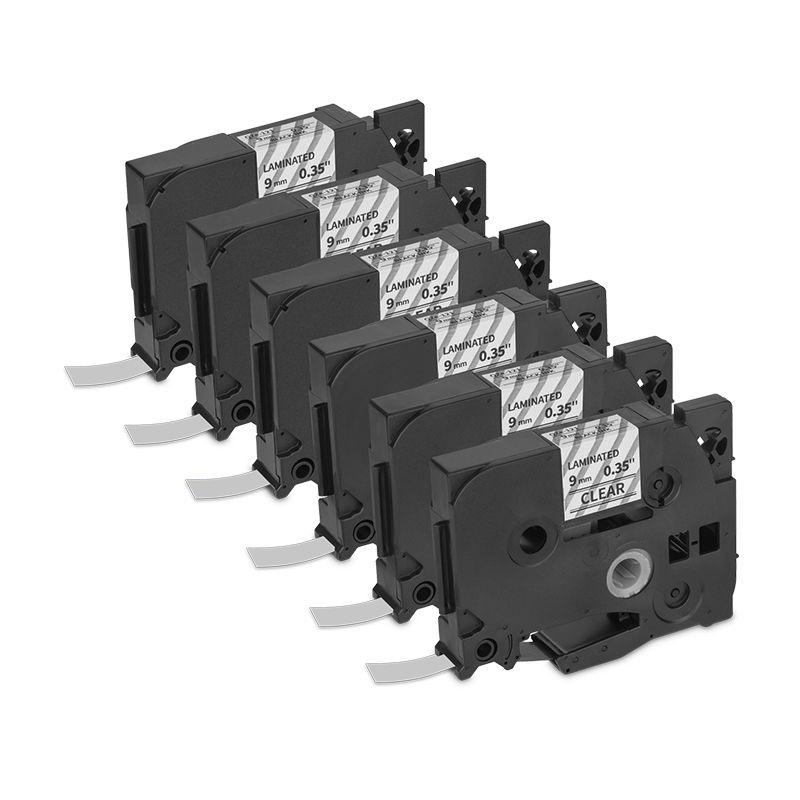 Cinta De Etiquetas Laminadas Qian Transparente 6 Piezas Negro Qze-121