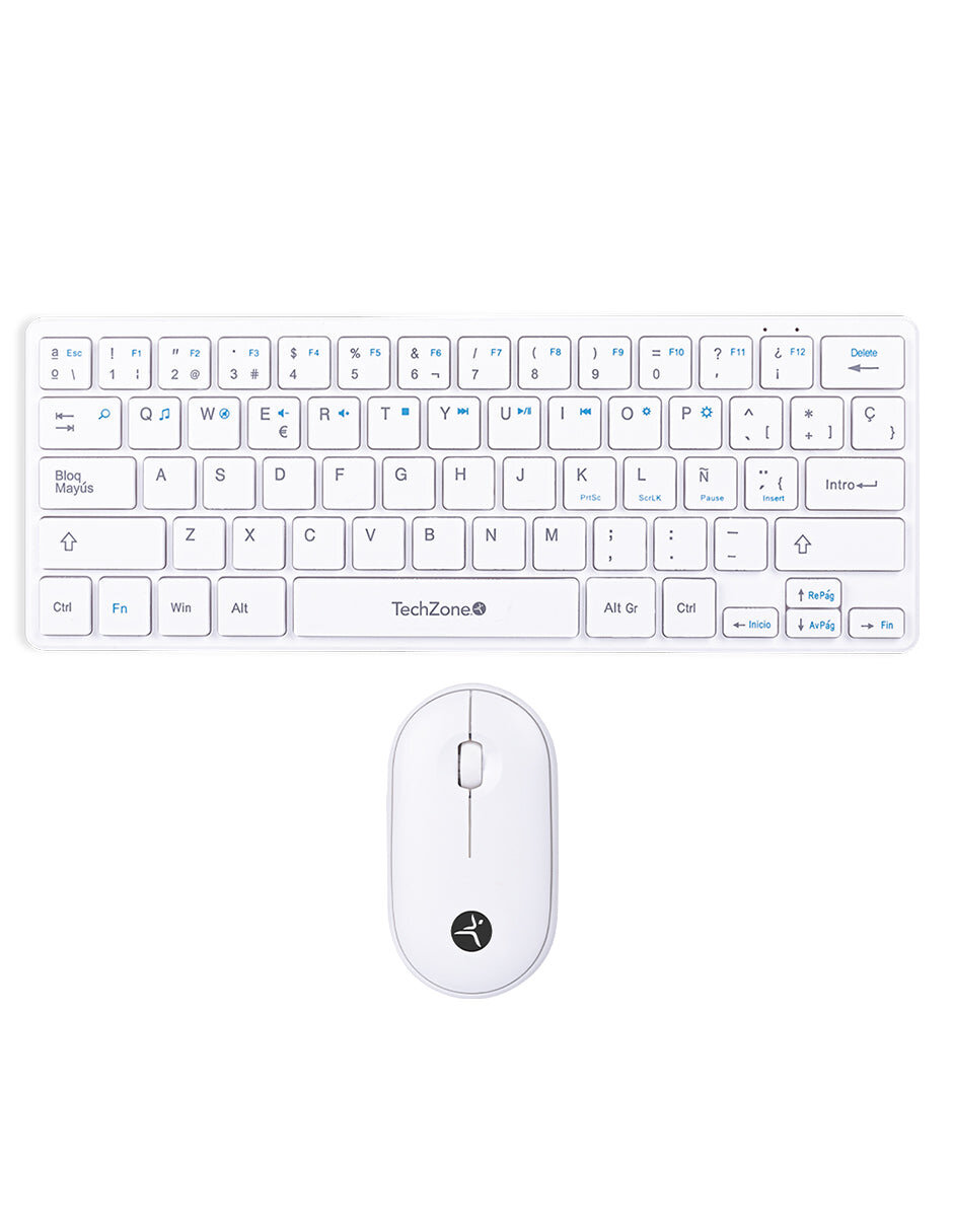 Kit De Teclado Y Mouse Techzone Tzaccbi04 Inalámbrico Rf Usb-A Blanco Español