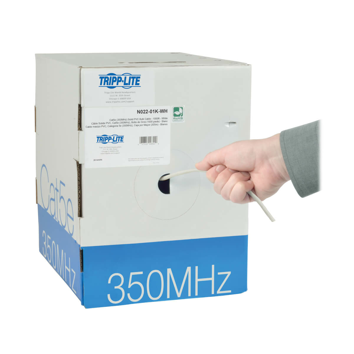 Bobina De Cable Utp Tripp Lite By Eaton Cat5E 305 Metros Blanco N022-01K-Wh