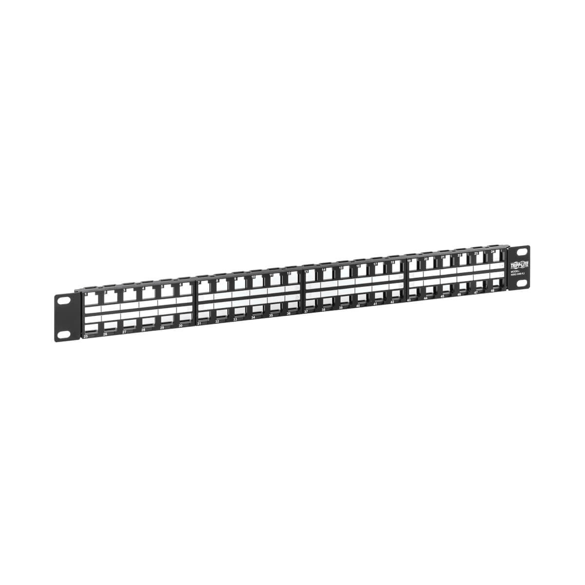 Panel De Parcheo Tripp Lite By Eaton Cat5E Cat6 Cat6A 48X Rj-45 1U Negro N062-048-Kj