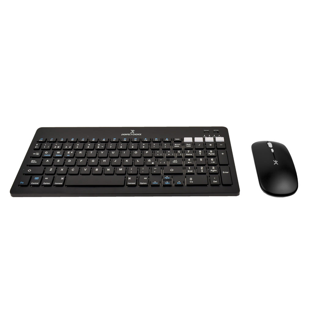 Kit Teclado Y Mouse Perfect Choice Inalámbrico Bluetooth Español Negro Pc-201373