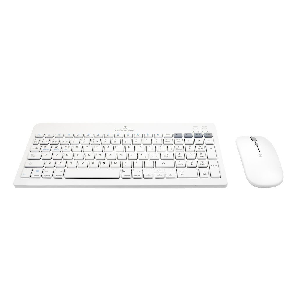 Kit Teclado Y Mouse Perfect Choice Inalámbrico Bluetooth Español Blanco Pc-201380