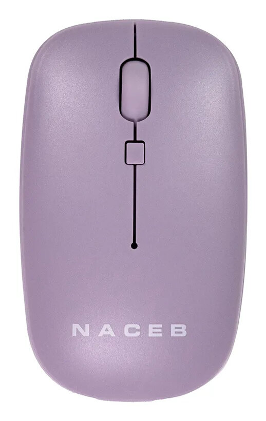 Mouse Inalámbrico Naceb Technology Slim 3 Botones 1600Dpi Púrpura Na-0136M