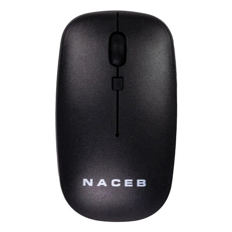 Mouse Inalámbrico Naceb Technology Slim 3 Botones 1600Dpi Negro Na-0136N