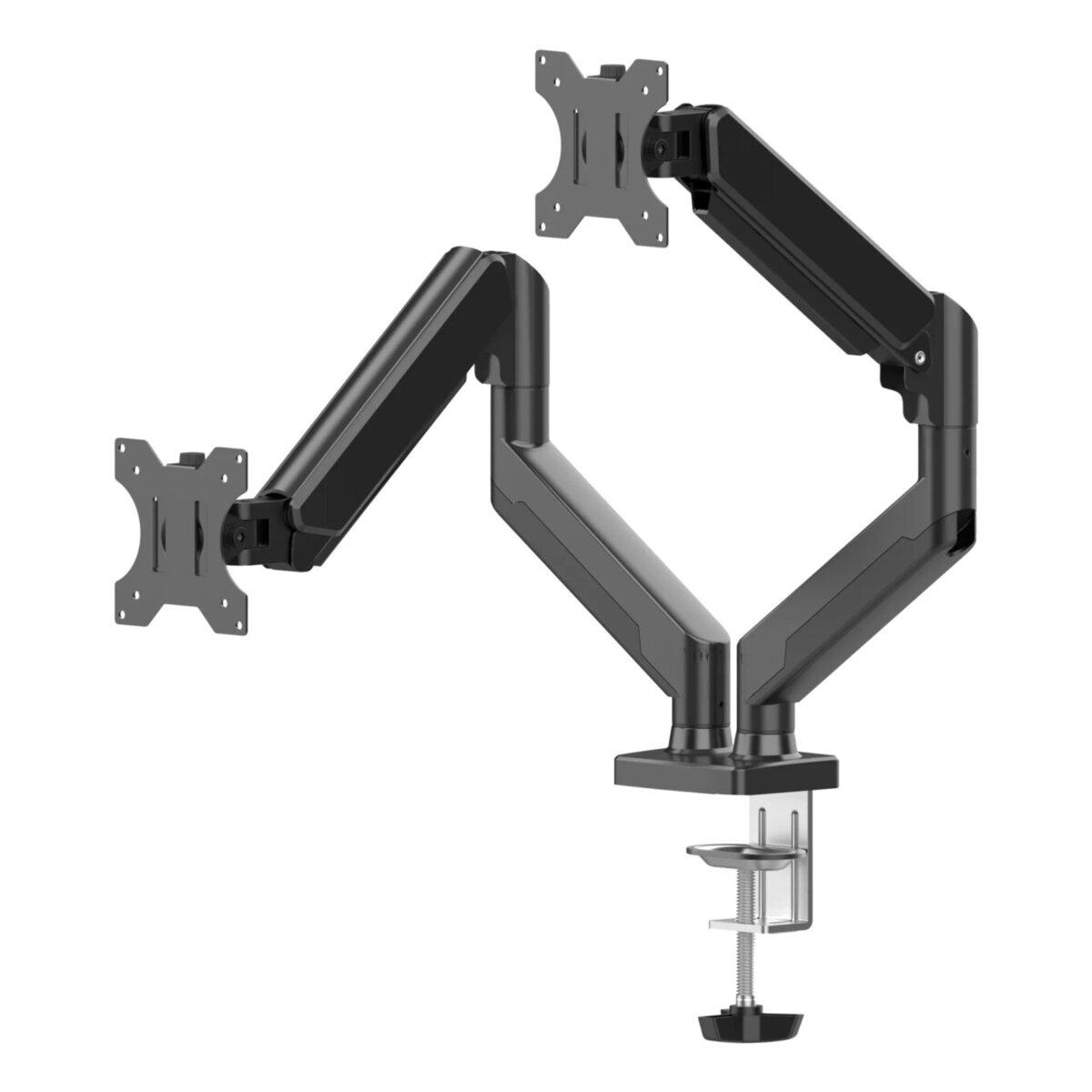 Soporte De Brazo Articulador Para Dos Monitores Naceb Na-0214 10" A 32" Negro