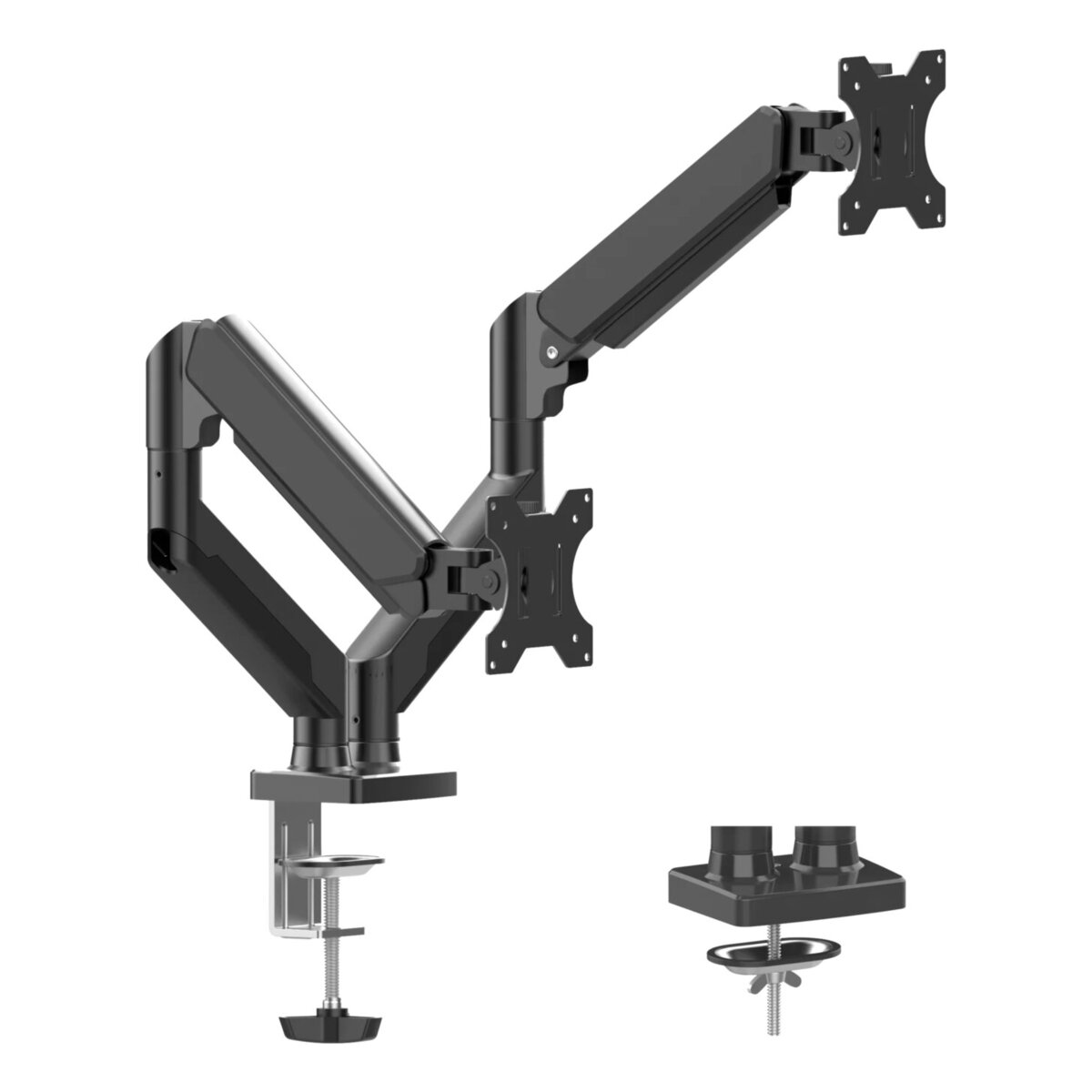 Soporte De Brazo Articulador Para Dos Monitores Naceb Na-0214 10" A 32" Negro