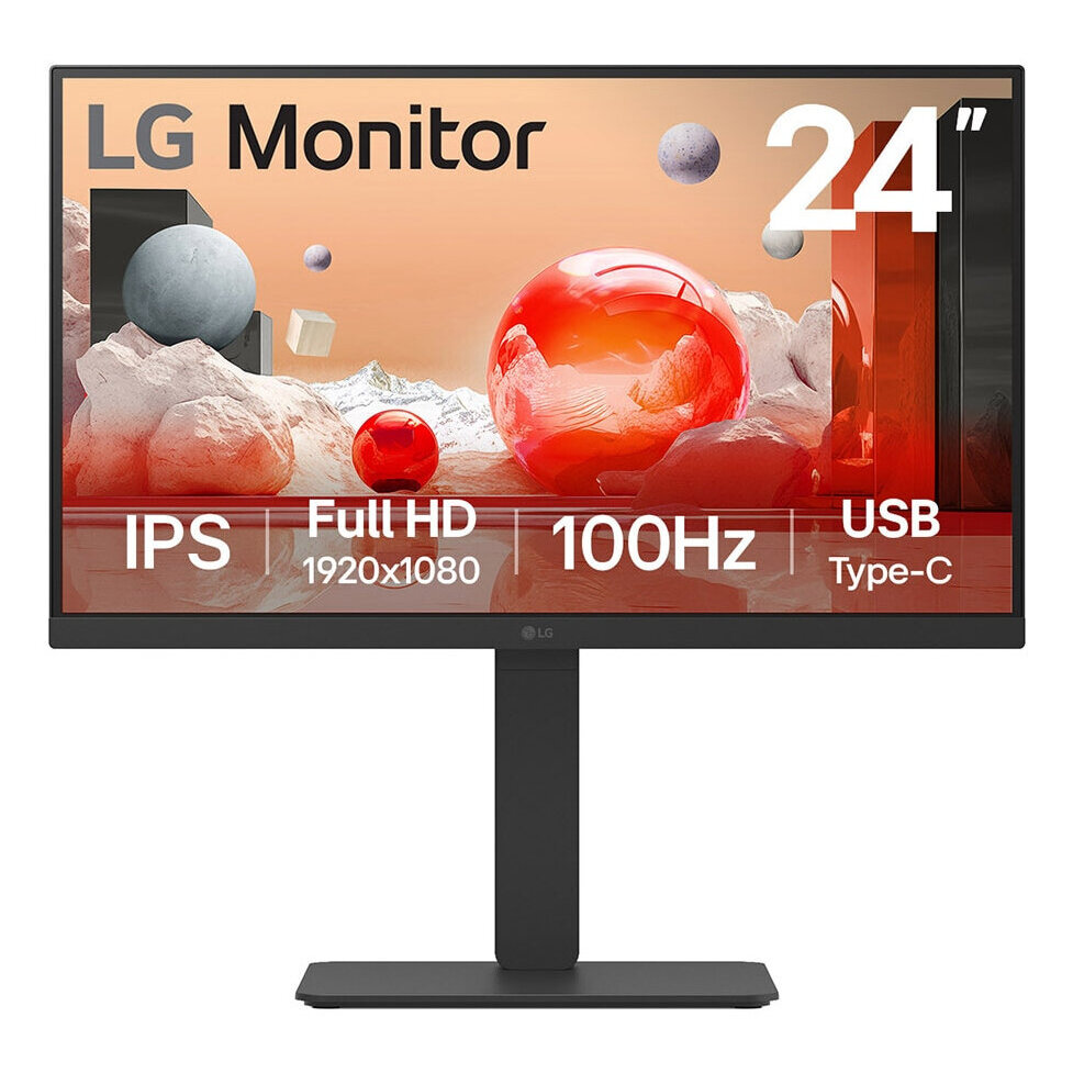 Monitor Lg Full Hd 24" 100Hz 5Ms Hdmi Dp Negro 24Ba650-B.Awm