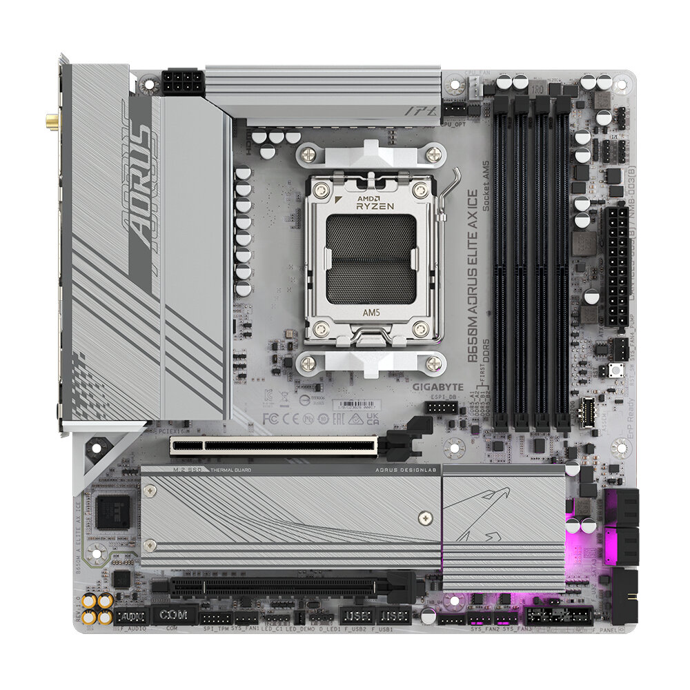 Tarjeta Madre Gigabyte B650M A Elite Ax Ice Amd B650 S-Am5 Micro Atx