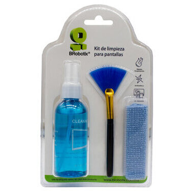 Kit De Limpieza Brobotix Spray Limpiador Brocha Pañuelo Para Pantallas 6006719