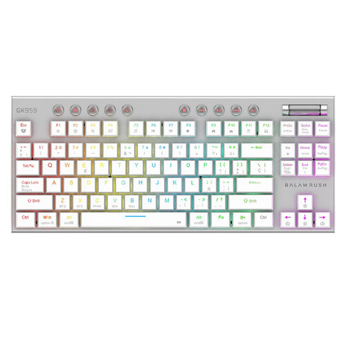 Teclado Gamer Mecánico Balam Rush Dominate Expert Gk959 Switch Brown Bluetooth Rf Blanco Br-940412