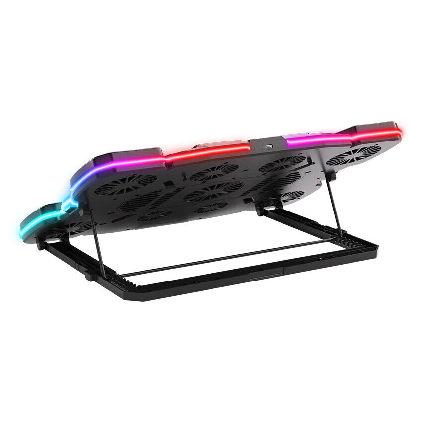 Base Enfriadora Balam Rush Eolox Frost Pro Ef760 Para Laptop 17" 9 Ventiladores Negro Br-941112