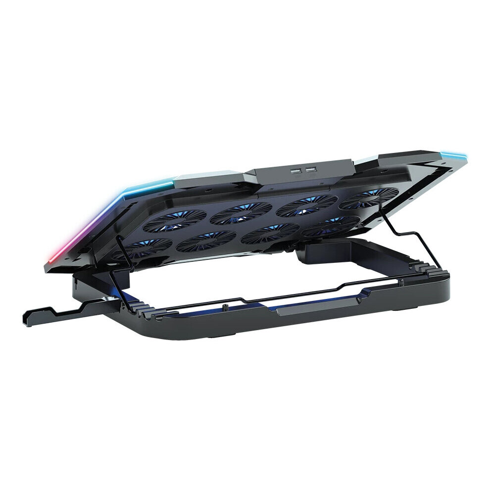 Base Enfriadora Balam Rush Eolox Frost Pro Ef760 Para Laptop 17" 8 Ventiladores Negro Br-941129